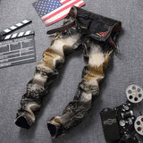 Men's Versatile Fashionable And Comfortable Embroidered Jeans