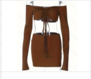 Y2K Off-Shoulder Top & Bodycon Skirt Set