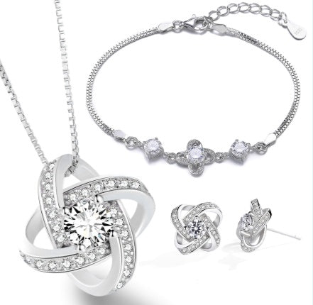 Sterling Silver Heart Zircon Pendant Necklace