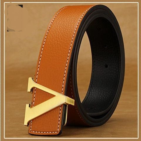 Men's Leather Letter Belt