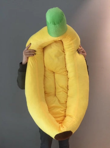 Washable Banana Plush Pet Bed
