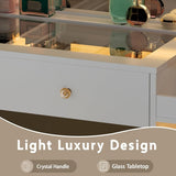 1pc Extra Large Vanity Desk with Mirror - Elegant Makeup Dressing table, Spacious Countertop, Easy Assembly, for Bedroom, Bathroom, Home Salon - Women & Girls Beauty Station Organizer, Makeup Vanity Desk, Teenage Girl Room De