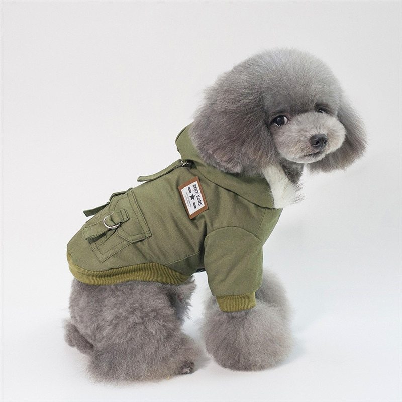 Hooded Cotton Dog Coat