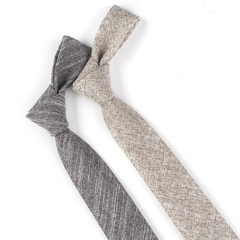 Solid Color 6cm Cotton Wedding Tie