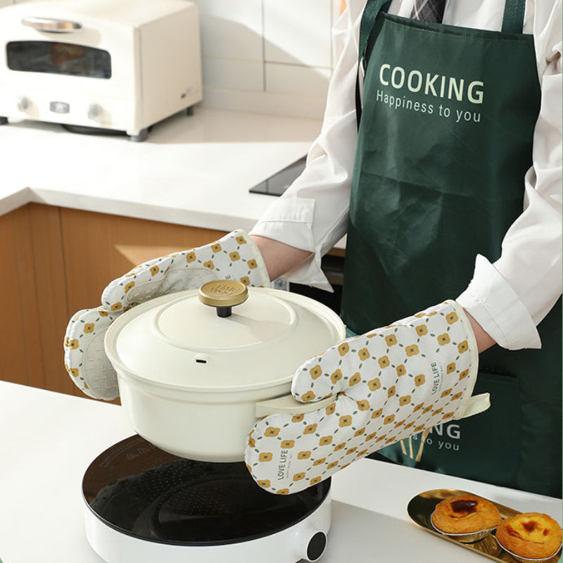 Heat-Resistant Cotton Oven Mitts