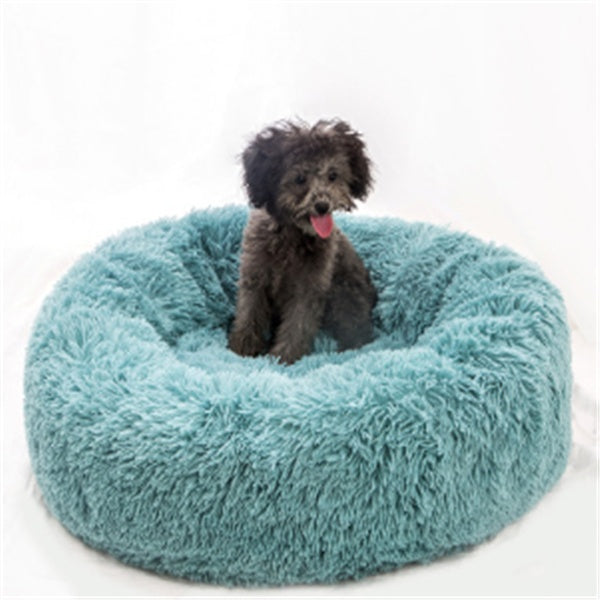Round Long-Plush Pet Cushion Bed