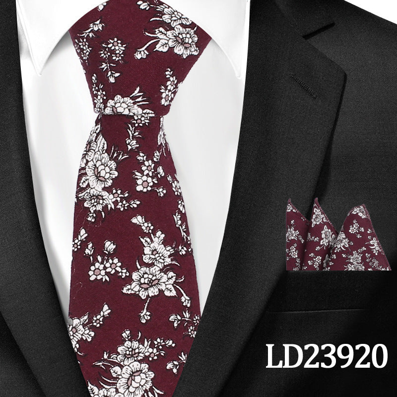 Floral Print 6cm Tie & Pocket Square Set