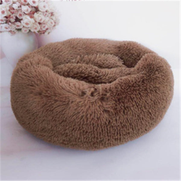 Round Long-Plush Pet Cushion Bed
