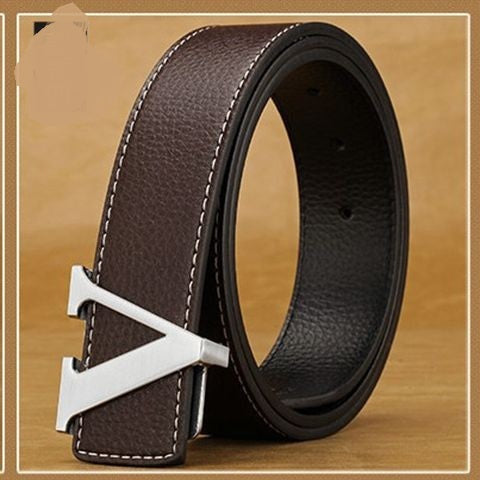 Men's Leather Letter Belt