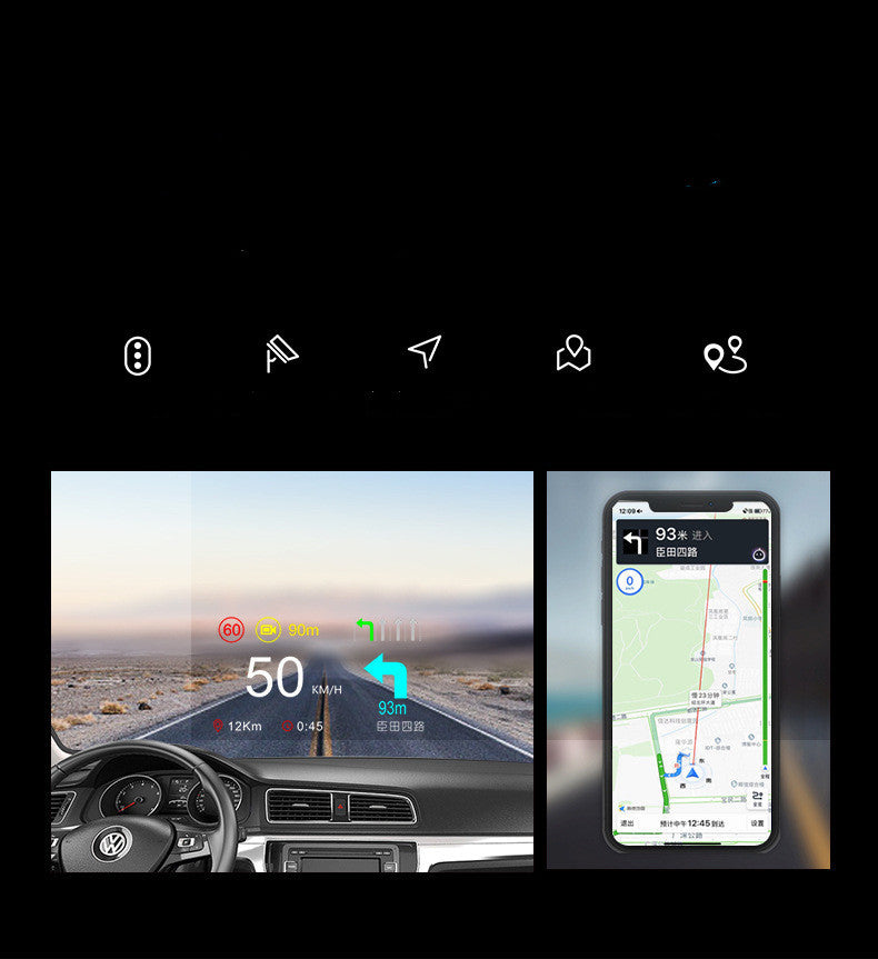 Car OBD HUD Navigation Projector