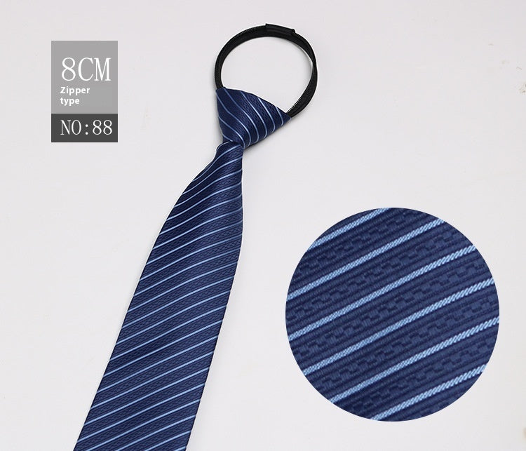 Men's Zip-Tie Striped Necktie