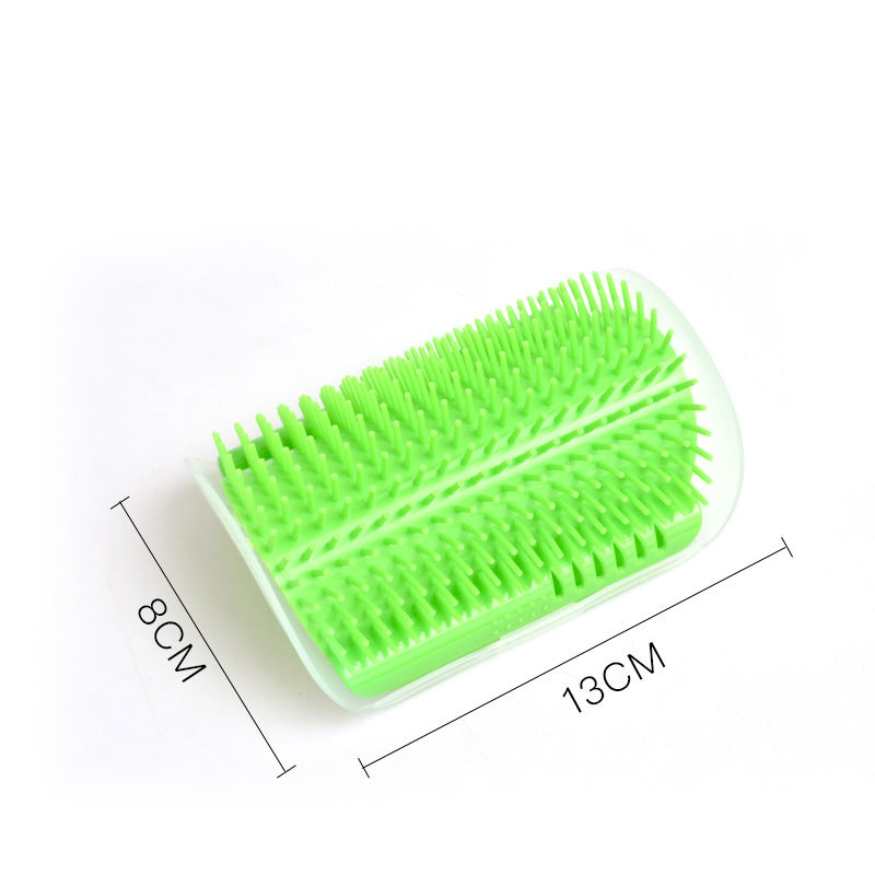 Wall-Mount Cat Self-Grooming Brush with Catnip