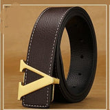 Men's Leather Letter Belt