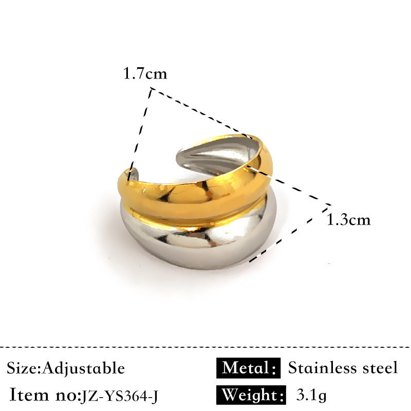 Two-Tone 18K Plated Stainless Steel Ring
