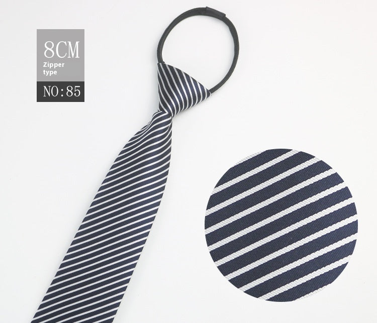 Men's Zip-Tie Striped Necktie