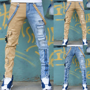 Men's Color-Block Slim Straight-Leg Jeans