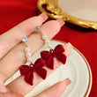 Red Velvet Women's Pearl Bow Earrings