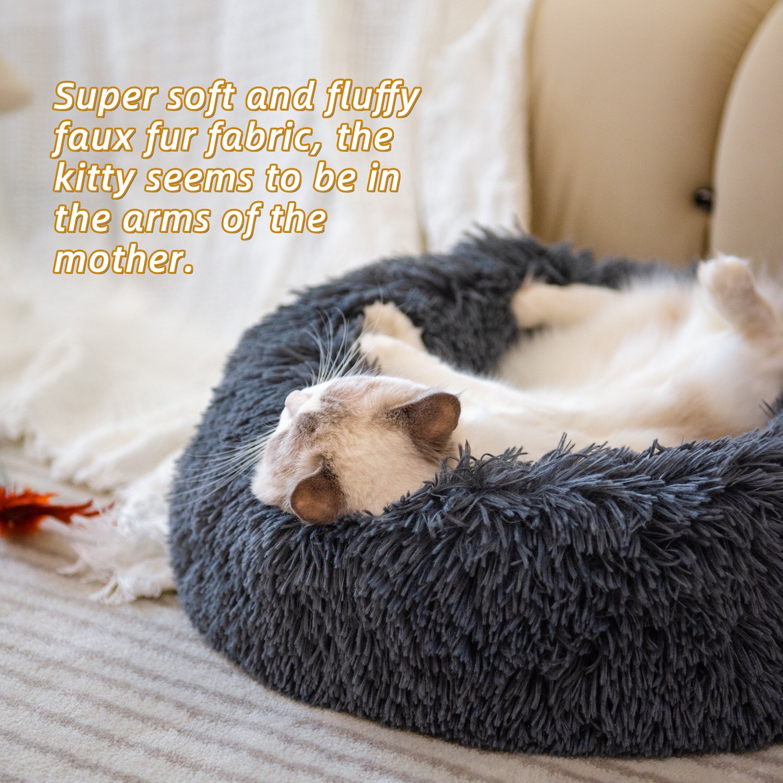 Plush Donut Calming Pet Bed