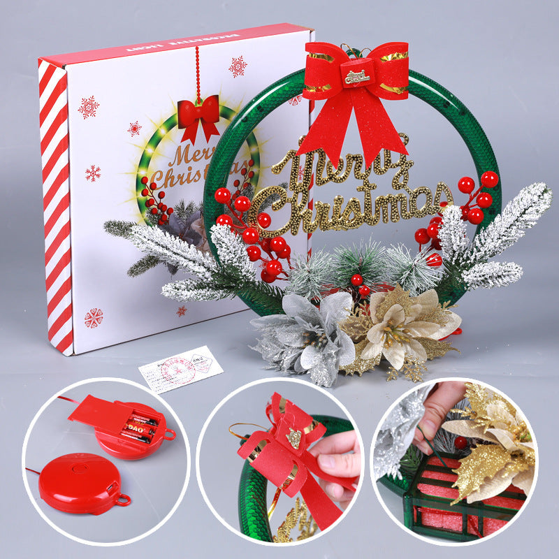 Christmas Luminous Garland Door Hanger — 30cm