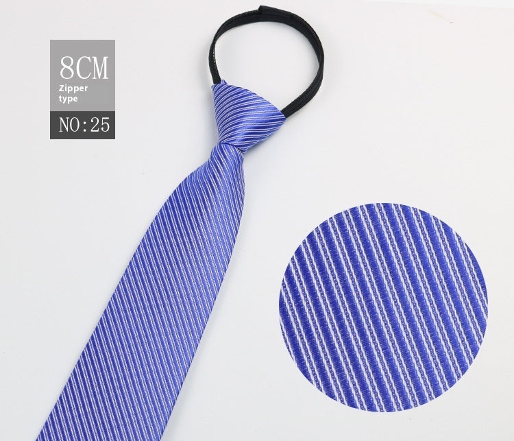 Men's Zip-Tie Striped Necktie