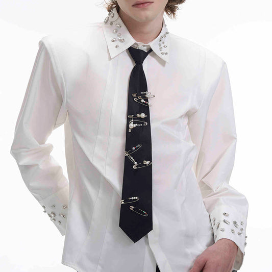 Handmade Pearl Pin Lazy Tie Men's Bow Tie