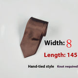 8cm Black Hand-tied Plain Suit Tie