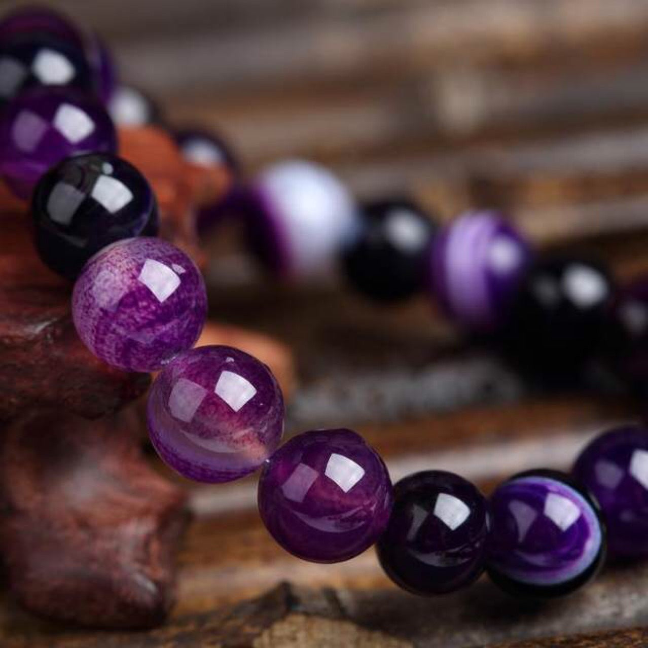 Natural Stone Bracelet — Purple