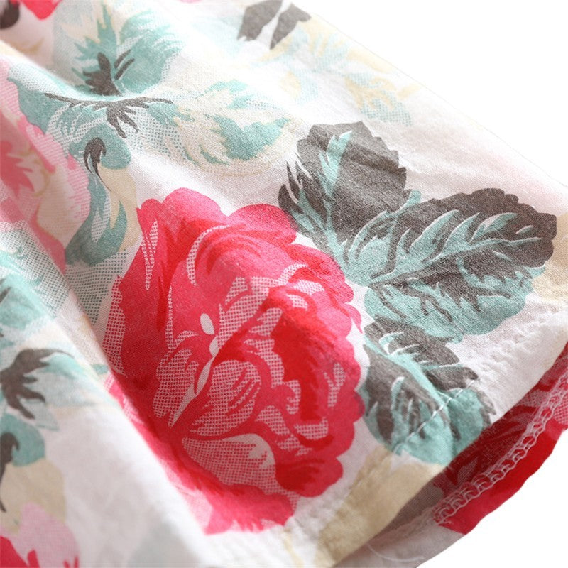 Sleeveless Denim Floral Girl Dress