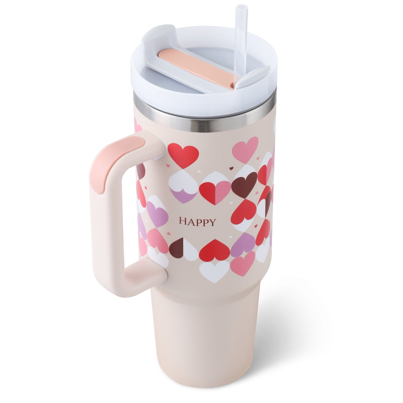 40oz Insulated Tumbler with Handle and Straw