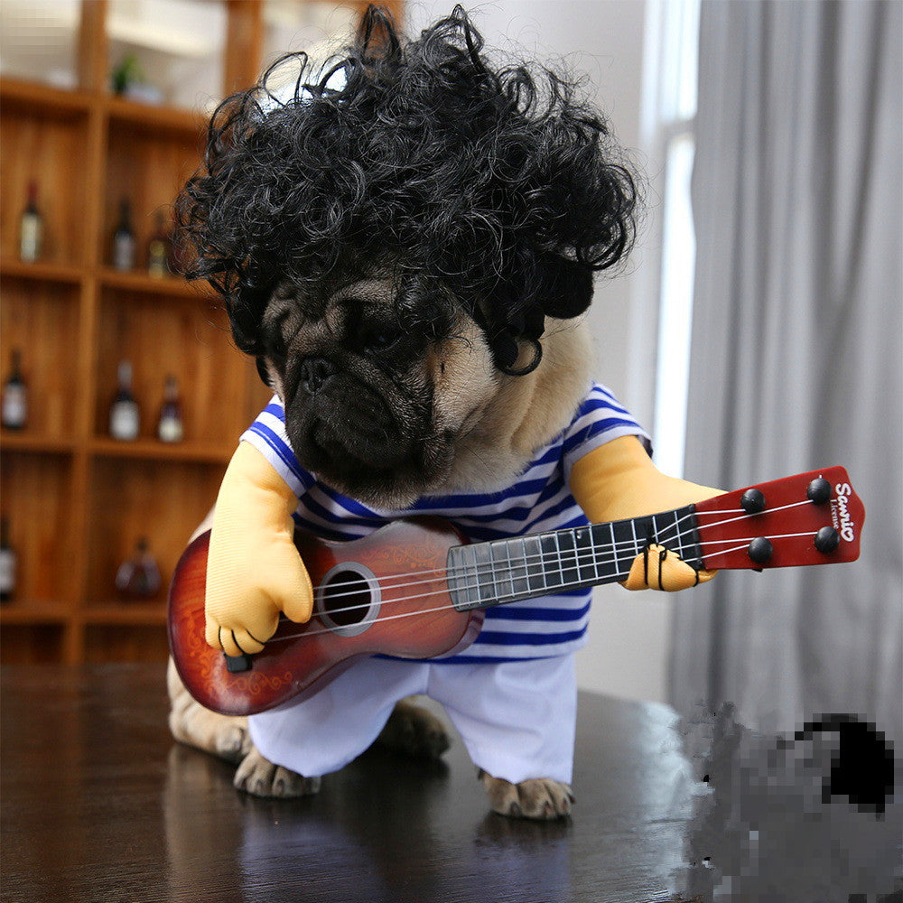 Pet Dog Guitarist Costume