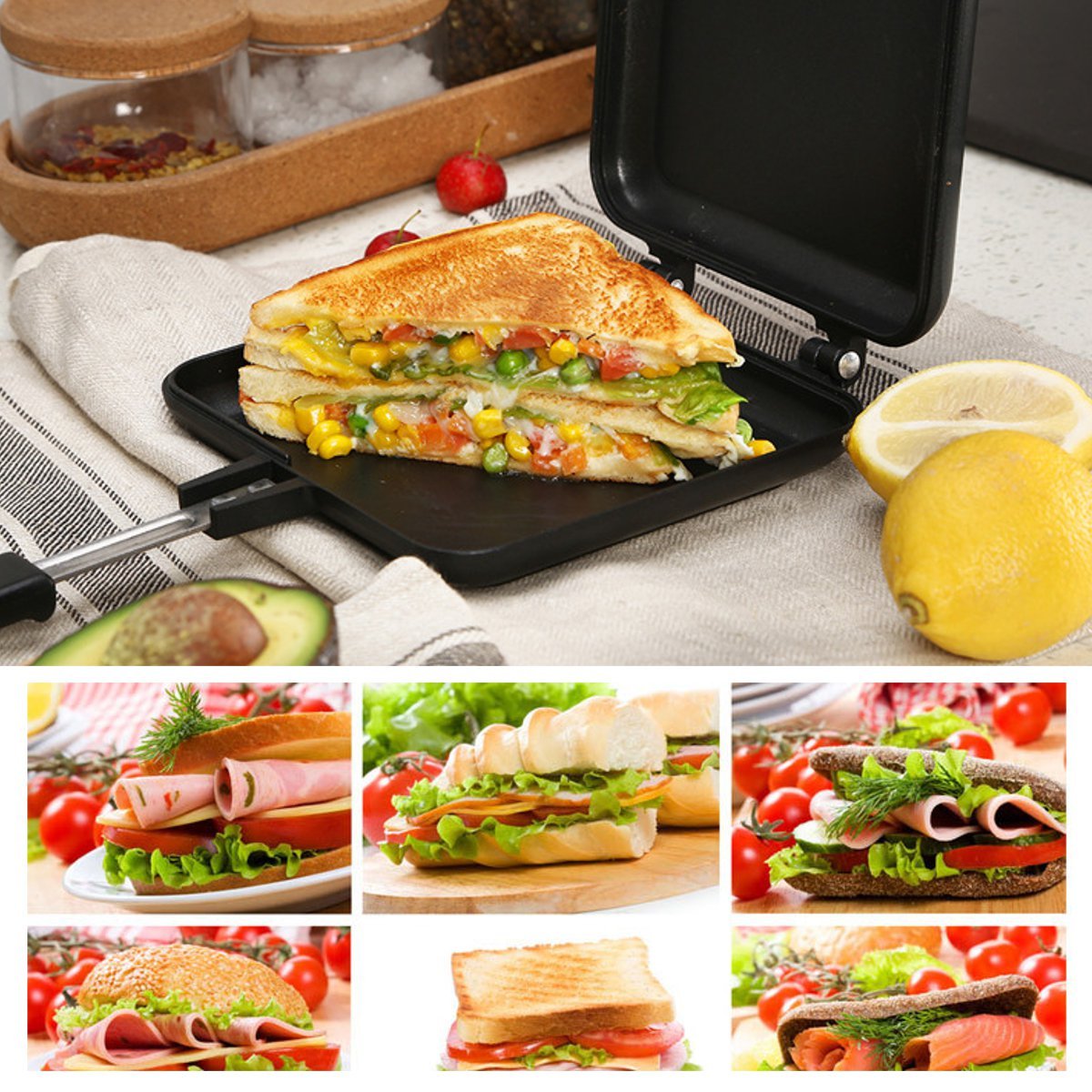 Sandwich Frying Pan for Induction Cooktops