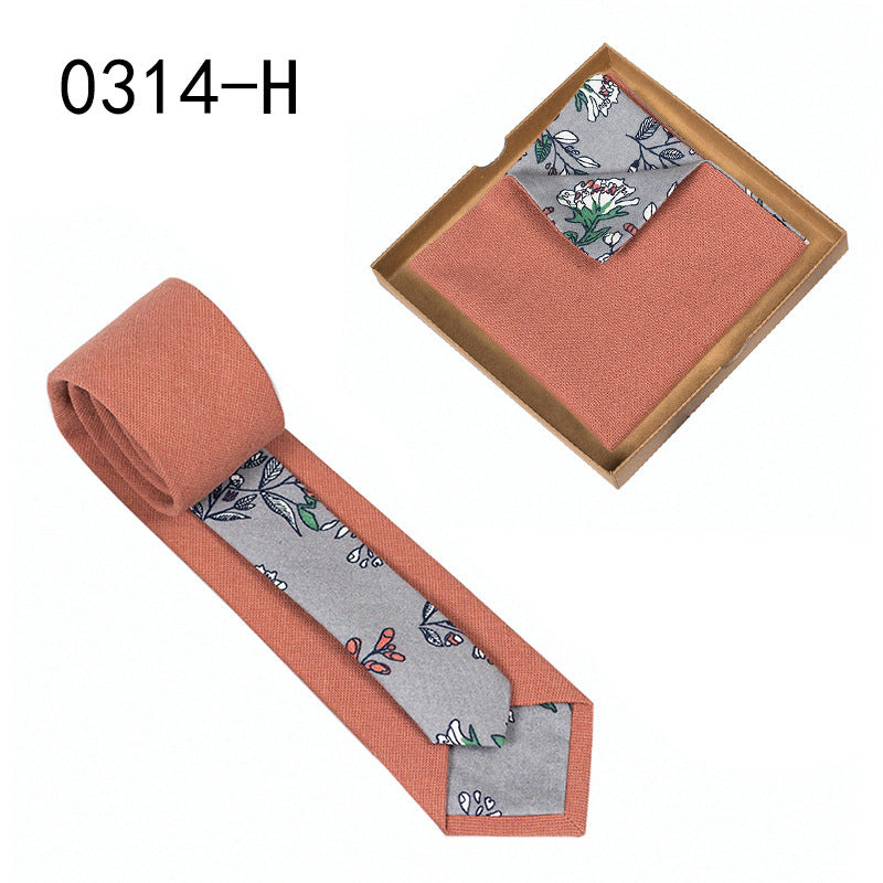 Floral Cotton Necktie & Pocket Square Set