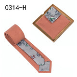 Men's Tie Floral Print Pocket Square Cotton Tie