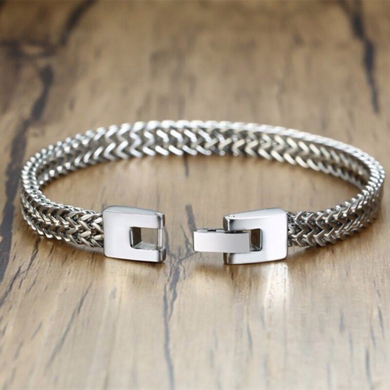 Stainless Steel Chain Bracelet — Men's