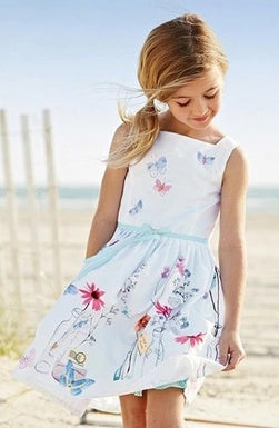 White Floral Princess Baby Dress