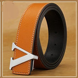 Men's Leather Letter Belt