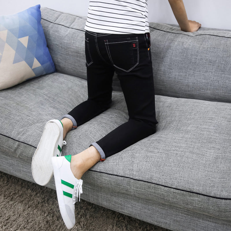 Black Ripped Ankle Jeans