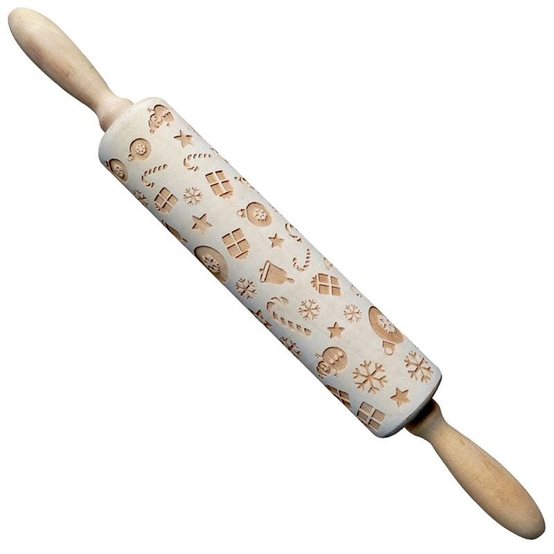 Christmas Embossing Rolling Pin