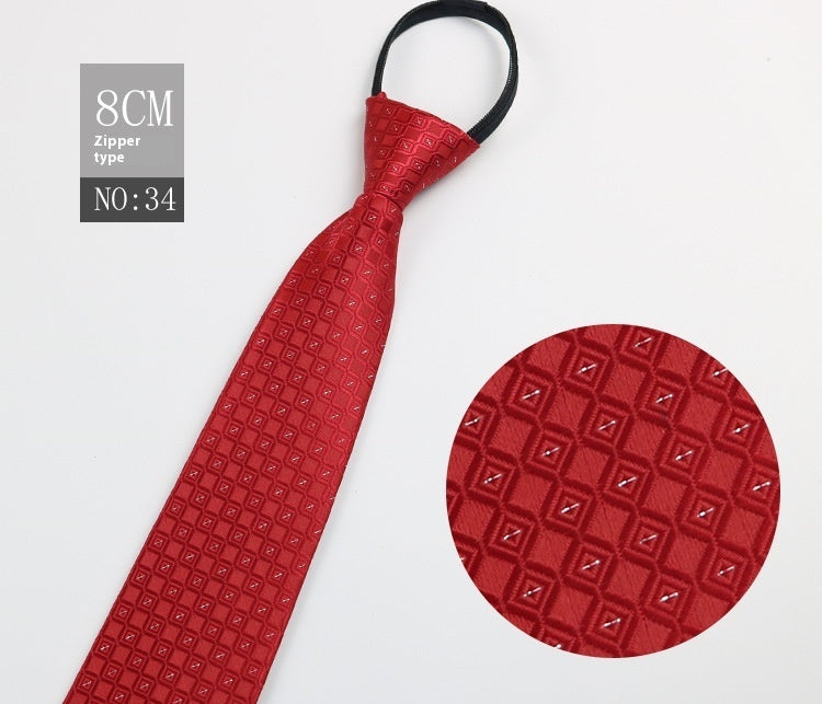 Men's Zip-Tie Striped Necktie