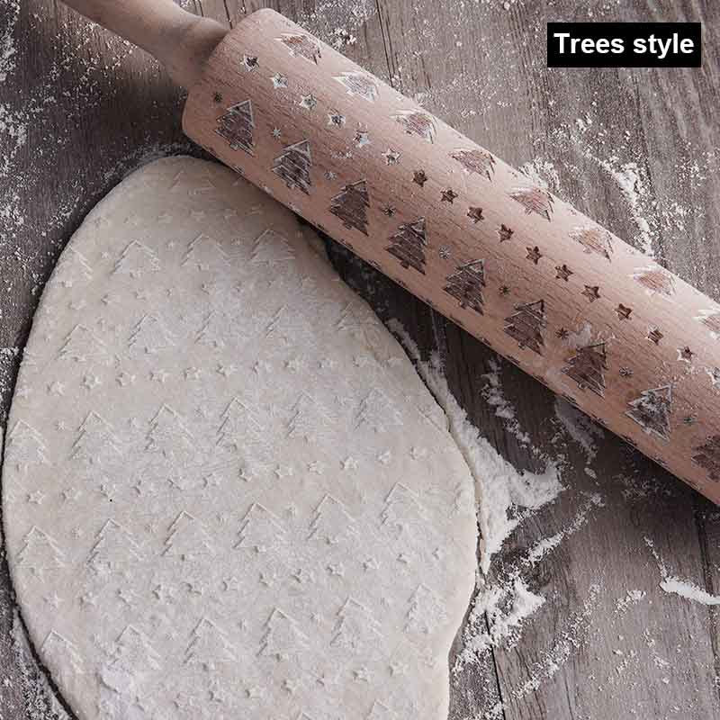 Christmas Embossing Rolling Pin