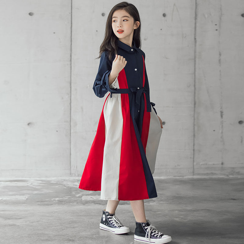Girls' Multi-Color Patchwork A-Line Skirt