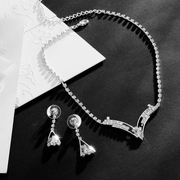 Silver-Plated Water Drop Bridal Set
