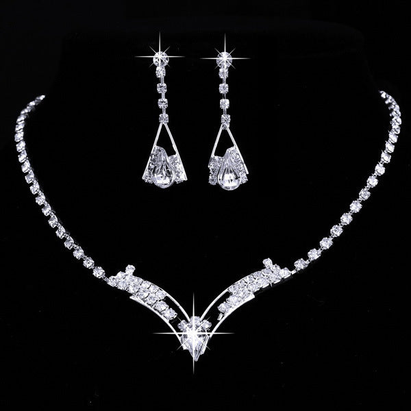 Silver-Plated Water Drop Bridal Set