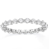 Zirconium Silver Simple Stacked Ring