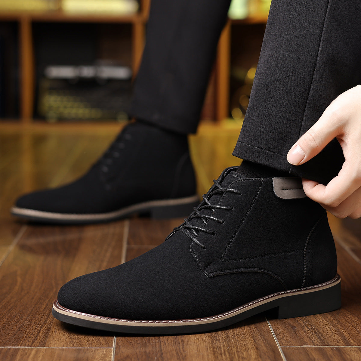 Men's High-Top Leather Boots