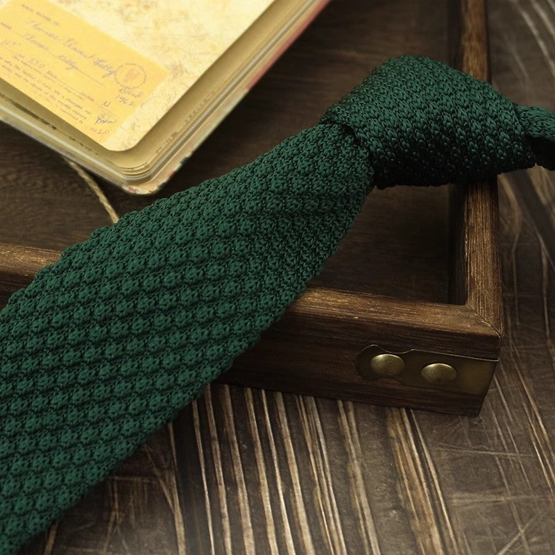 Narrow Woolen Knit Tie