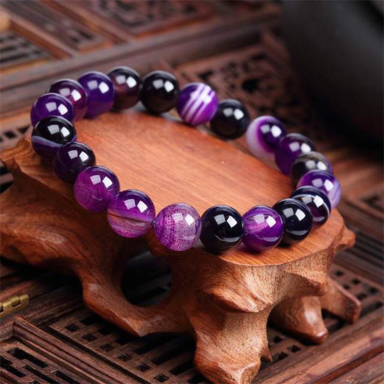 Natural Stone Bracelet — Purple