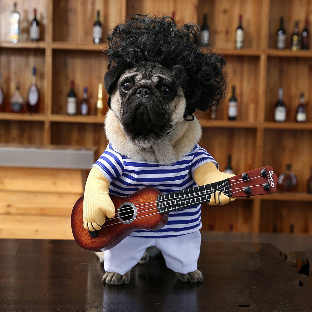 Pet Dog Guitarist Costume