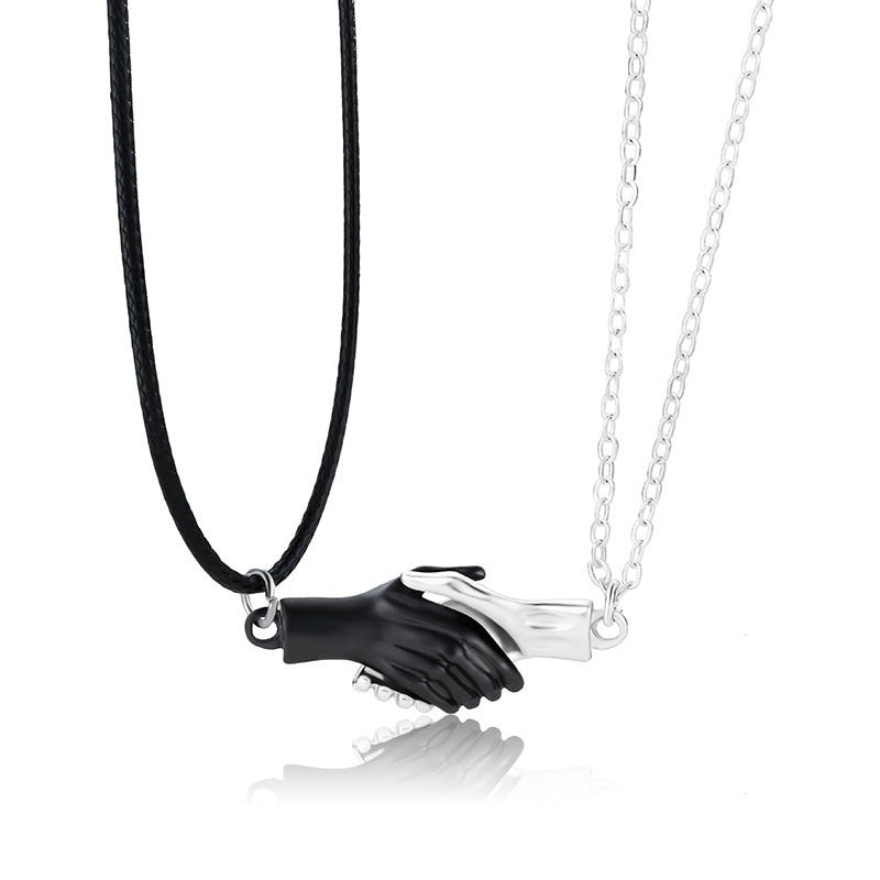 Magnetic Handshake Couples Necklace