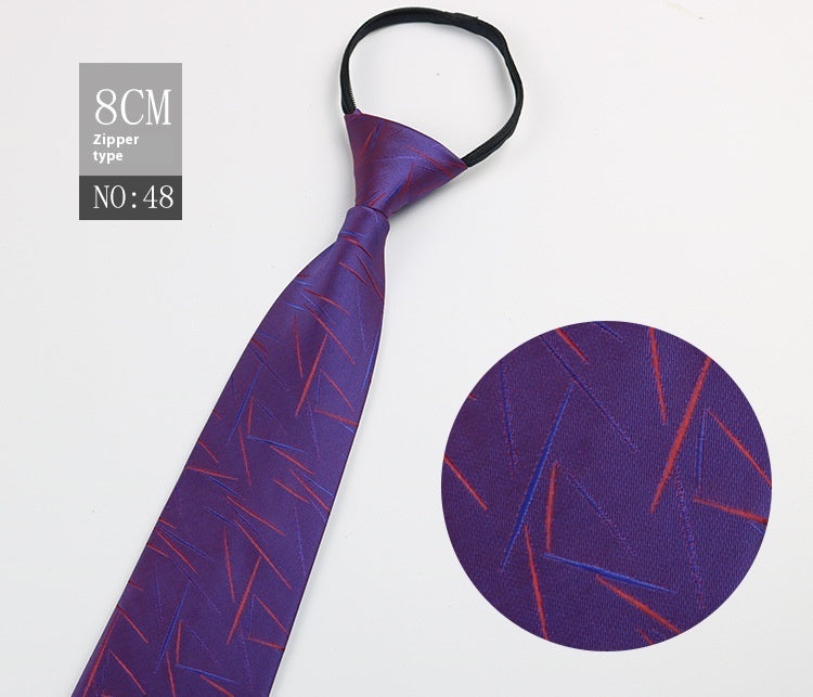 Men's Zip-Tie Striped Necktie